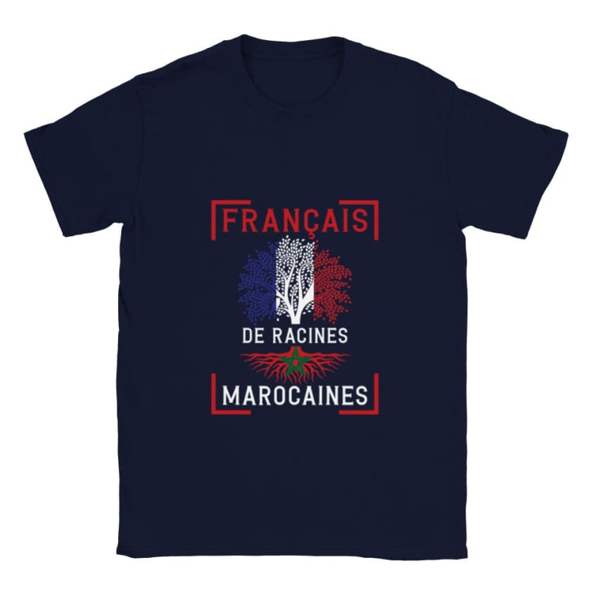 T-shirt Français de racines marocaines - Bleu marine / S - 
