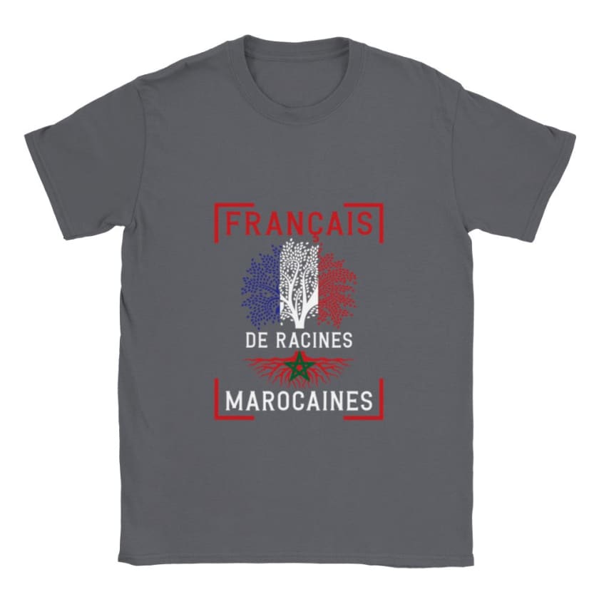 T-shirt Français de racines marocaines - Charbon / S - Print