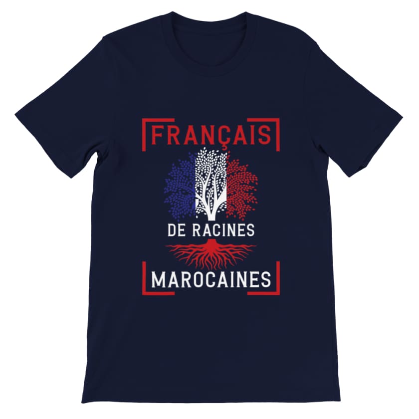 T shirt Français de racines Marocaines - Navy / S - Print 