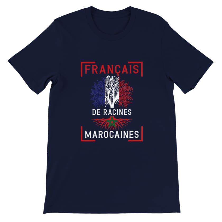 T shirt Français de racines Marocaines - Navy / S - Print 