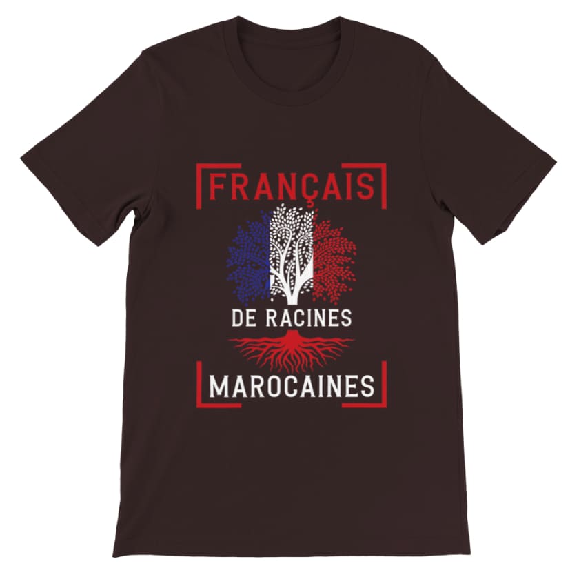 T shirt Français de racines Marocaines - Brown / S - Print 