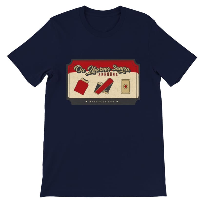 T-shirt Kis Mhaka Sabouna - Bleu marine / S - Print Material