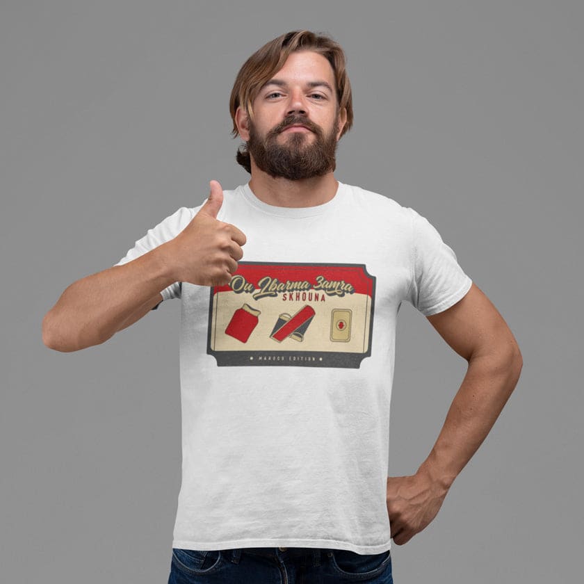 T-shirt kiss mhaka sabona ou lberma 3amra skhouna - Print 