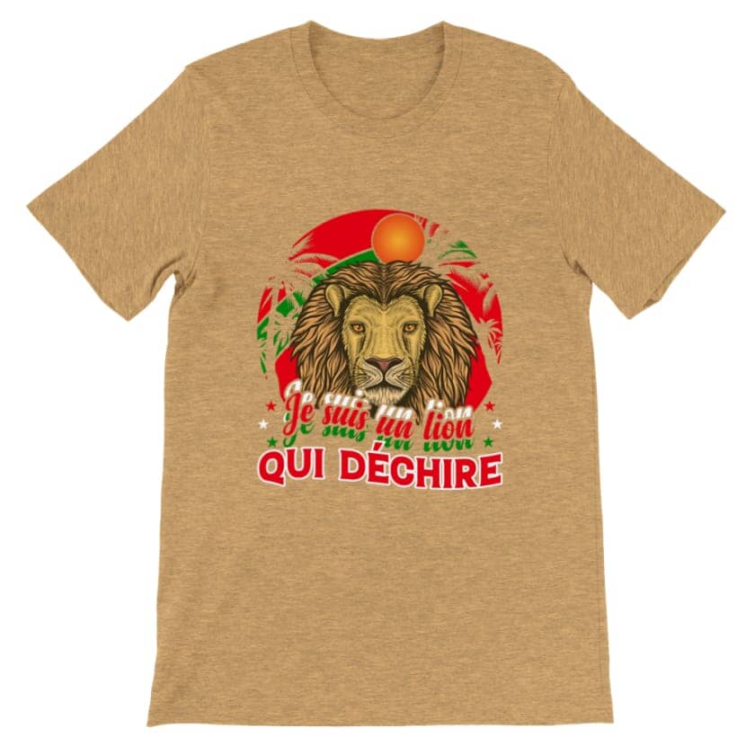 T-shirt lion de l&#39;atlas Maroc unisexe