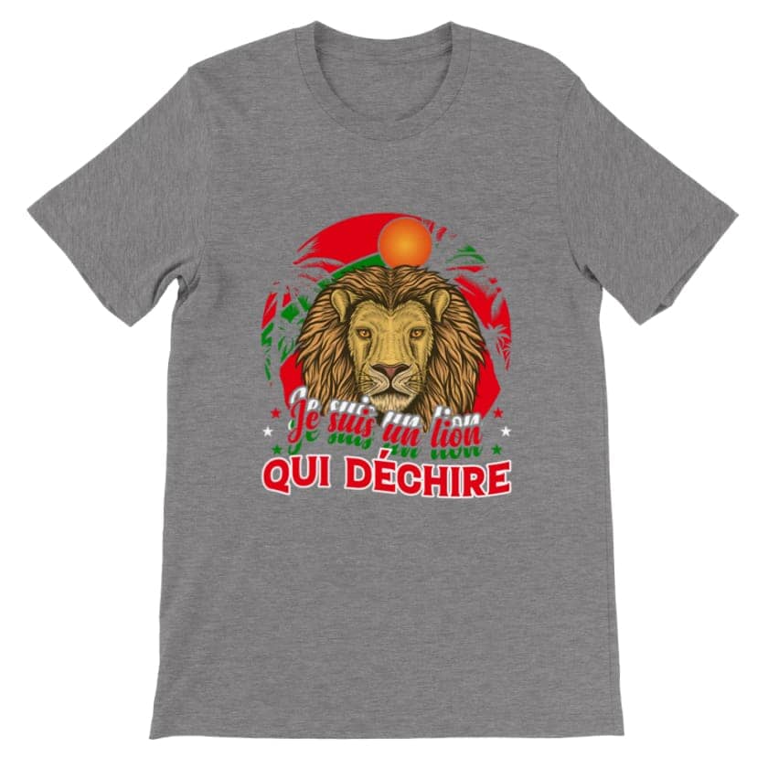 T-shirt lion de l&#39;atlas Maroc unisexe
