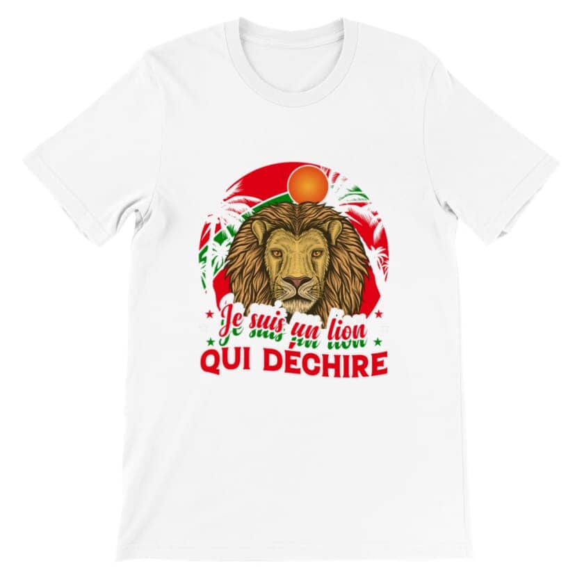 T-shirt lion de l&#39;atlas Maroc unisexe