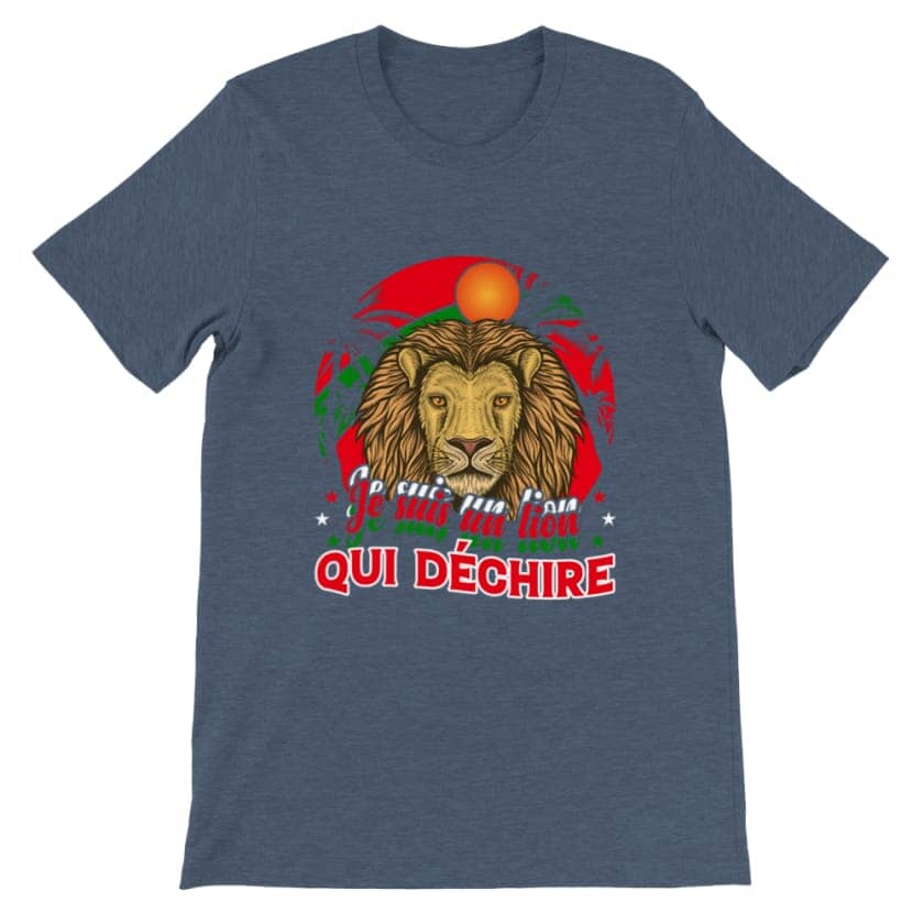 T-shirt lion de l&#39;atlas Maroc unisexe