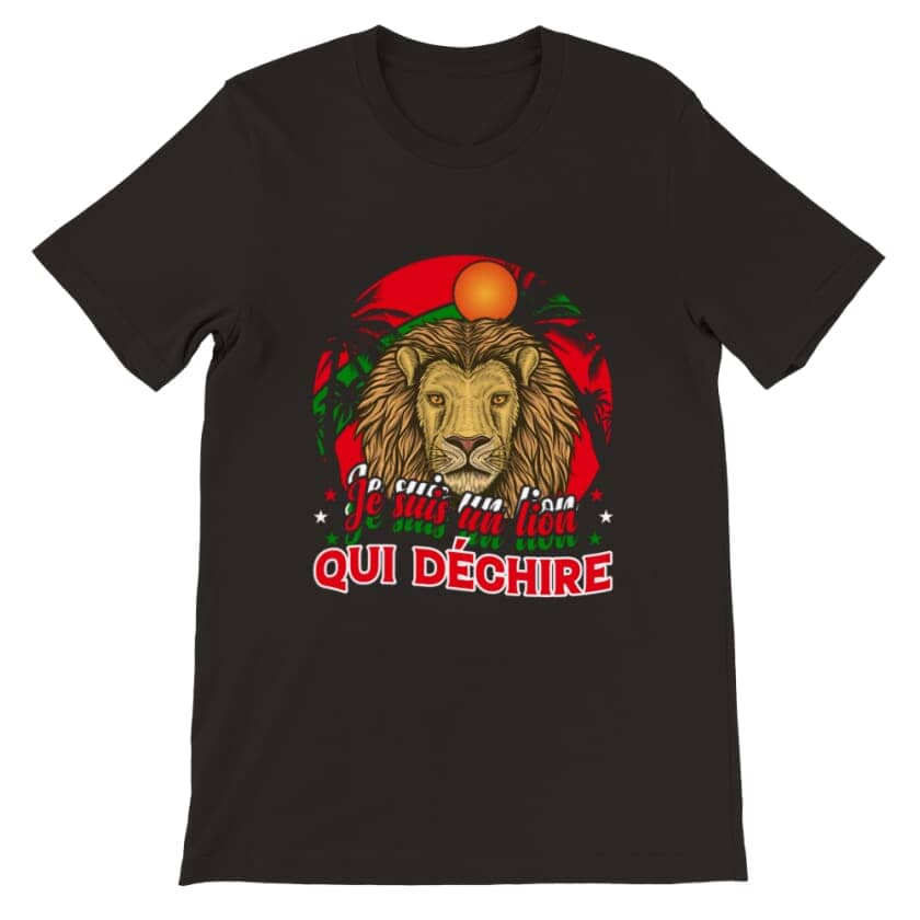 T-shirt lion de l&#39;atlas Maroc unisexe