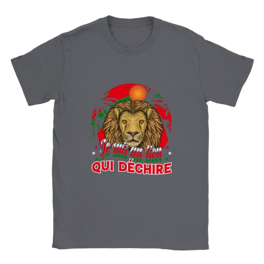 T-shirt Lions de l’Atlas Maroc - Charbon / S - Print 