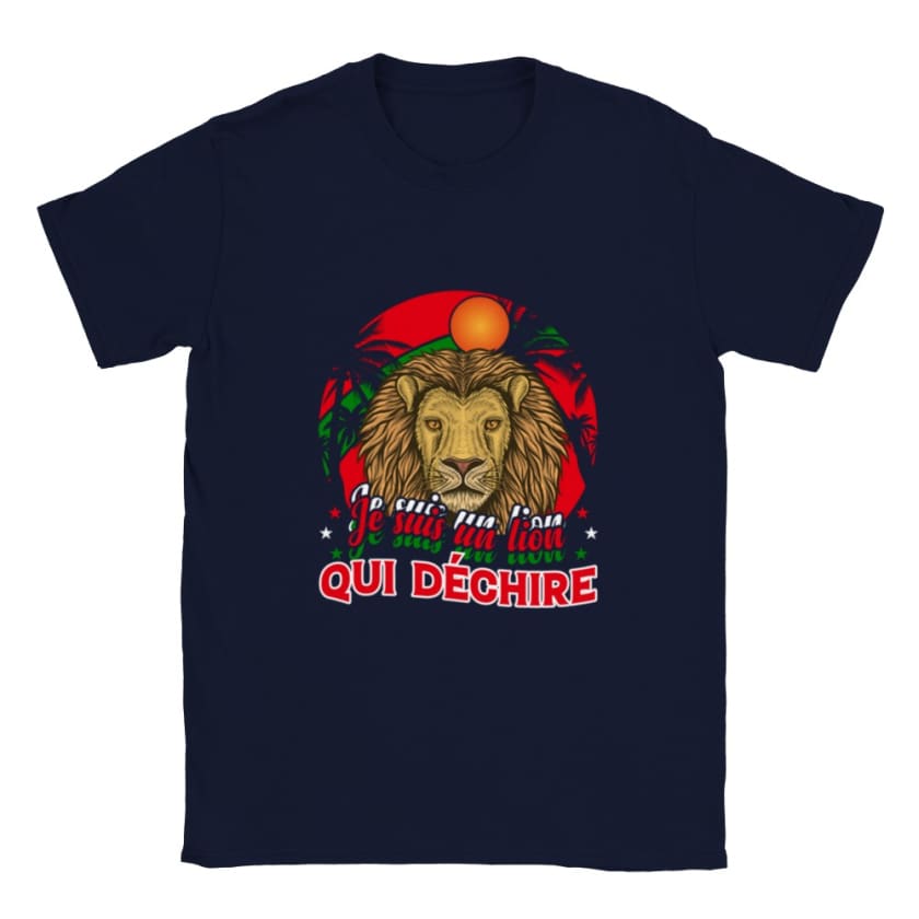T-shirt Lions de l’Atlas Maroc - Bleu marine / S - Print 