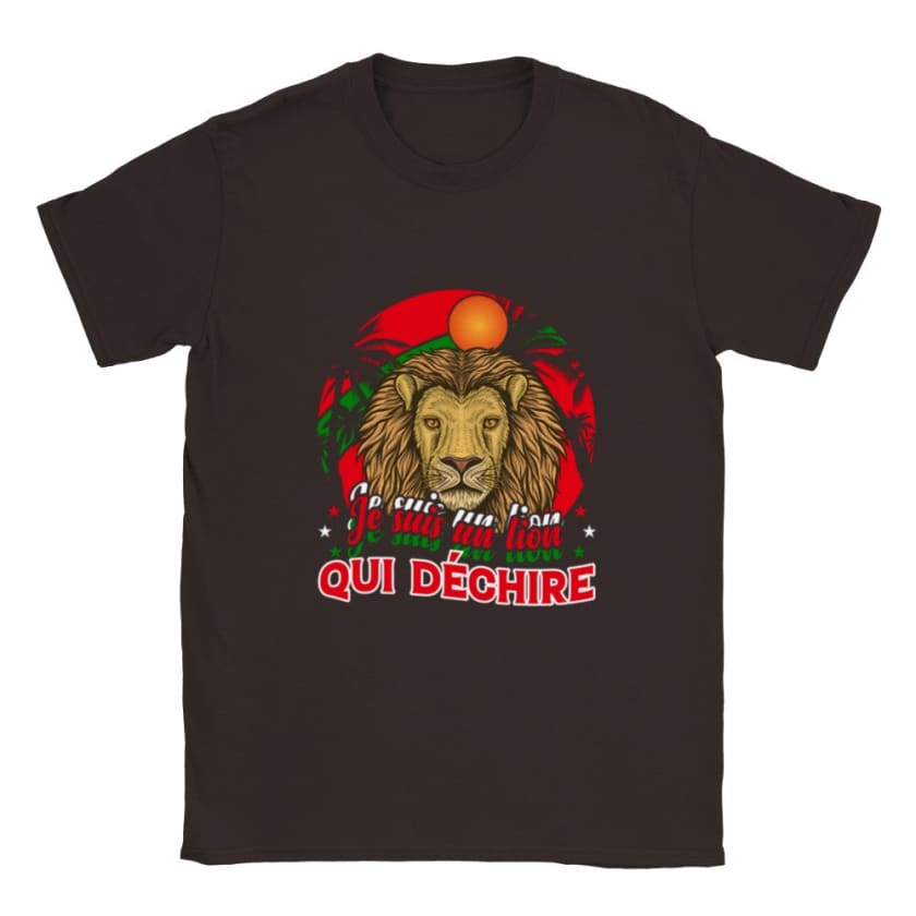 T-shirt Lions de l’Atlas Maroc - Chocolat-noir / S - Print 