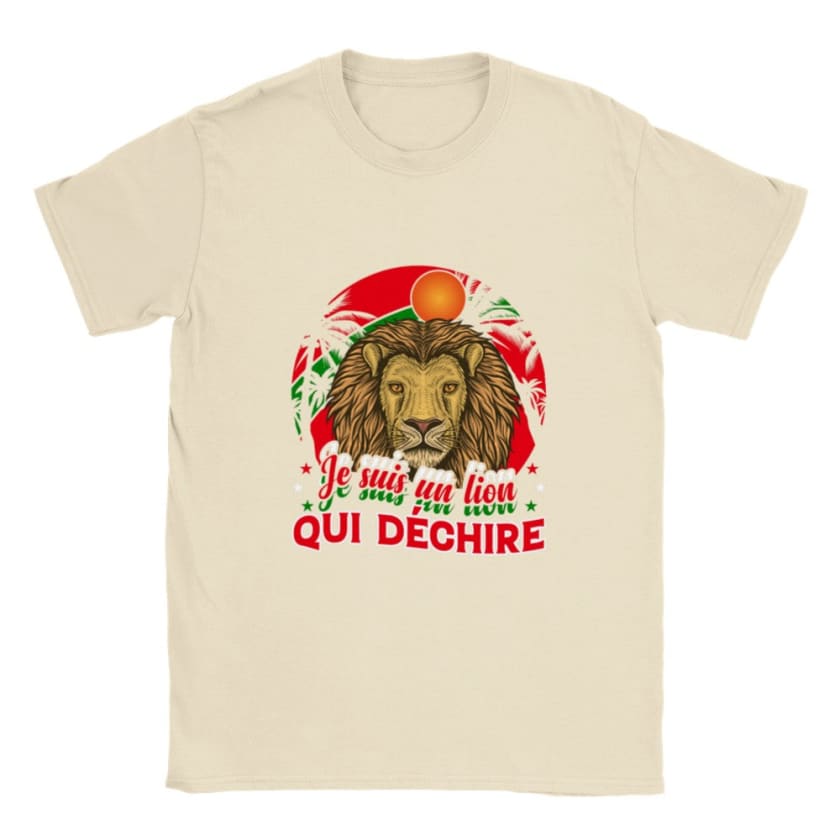 T-shirt Lions de l’Atlas Maroc - Naturel / S - Print 