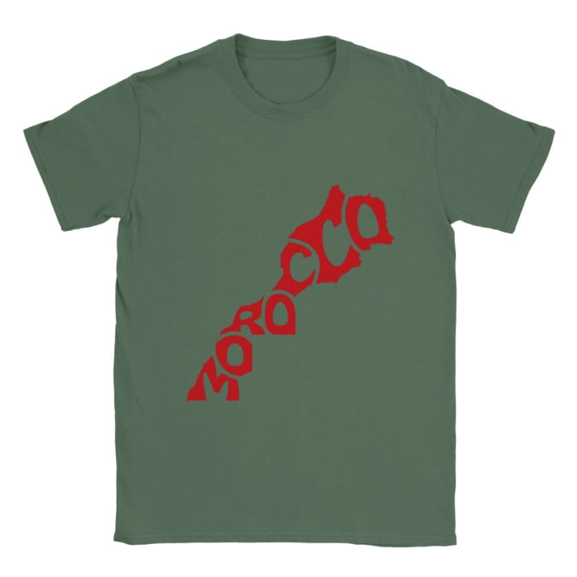 T-shirt Maroc design Géo - Vert militaire / S - Print 