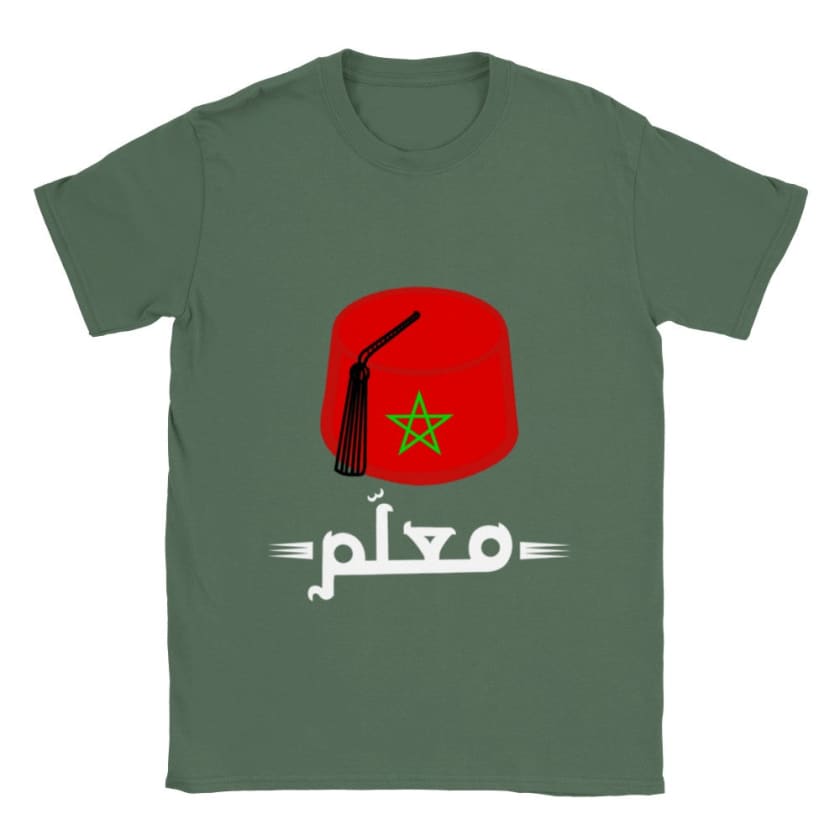 T-shirt Maroc tarbouche rouge Marocain avec étoile verte