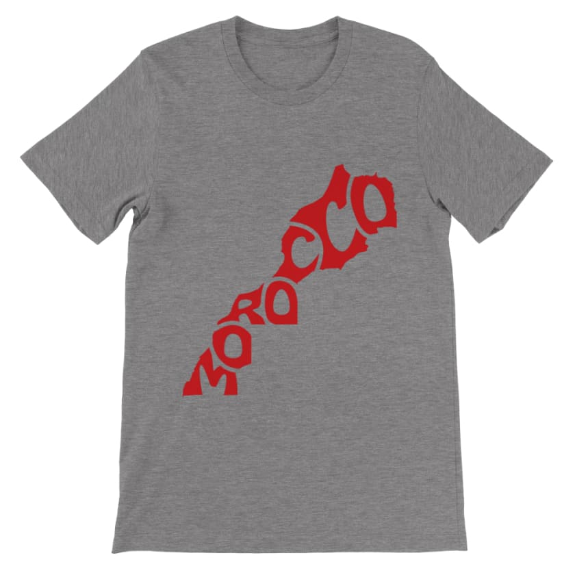 T shirt Marocco design Géo - Gris-foncé-chiné / S - Print 