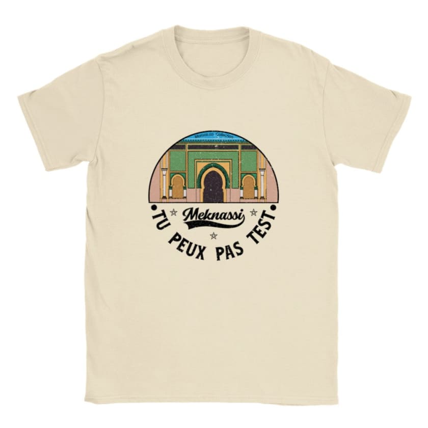 T-shirt Meknassi tu peux pas test Meknès Bab Mansour Maroc -