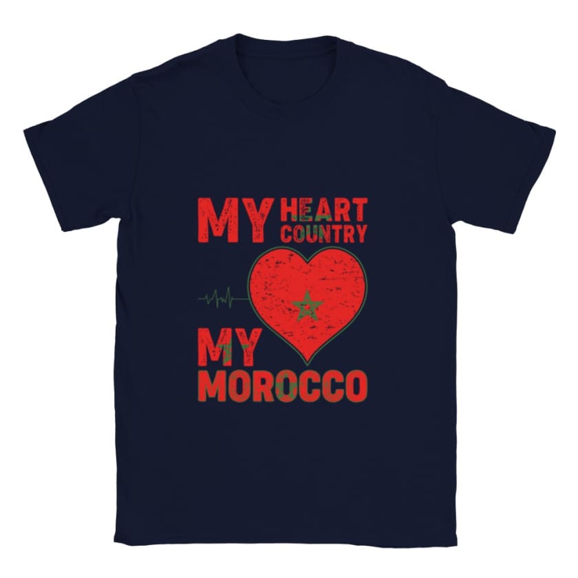 T-shirt Mon pays de cœur Mon Maroc - Bleu marine / S - Print