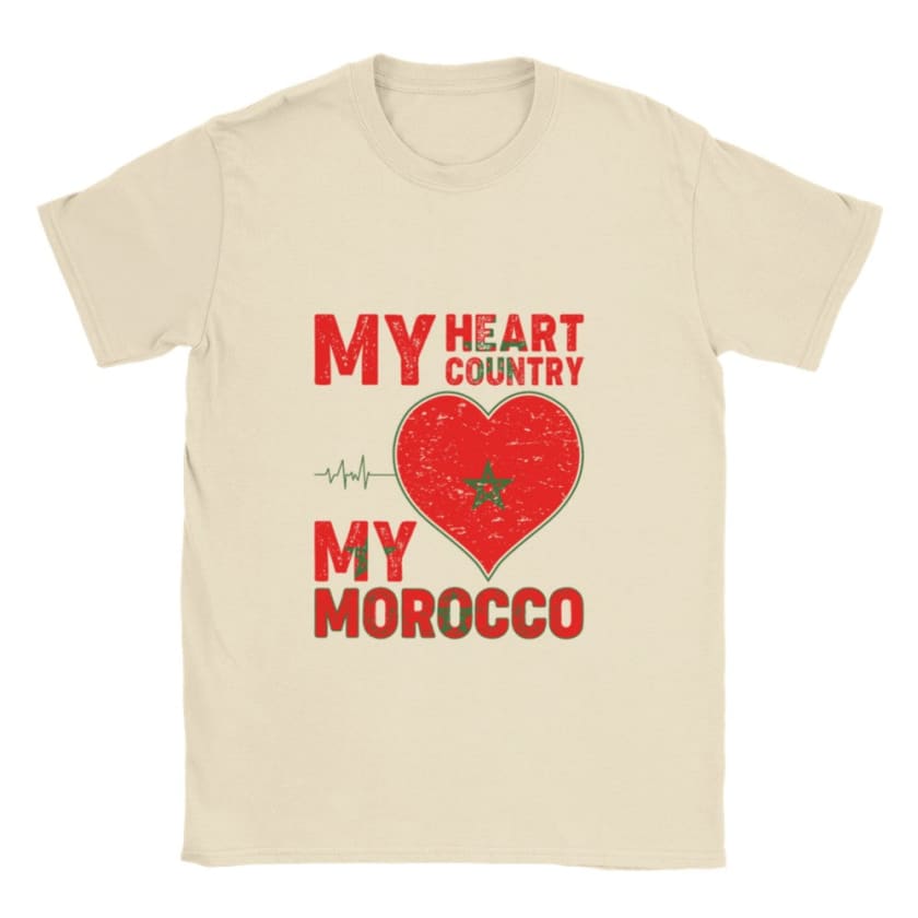 T-shirt Mon pays de cœur Mon Maroc - Naturel / S - Print 