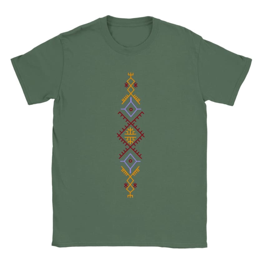 T-shirt Motif Berbère Maroc - Vert militaire / S - Print 