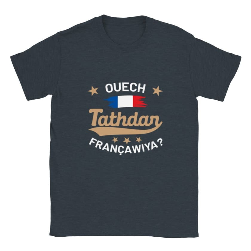 T-shirt Ouech tatehder Françawiya - Bleu Marine bruyère / S 