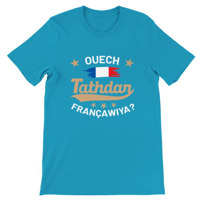 T shirt ouech tathdar Françawiya - Aqua / S - Print Material