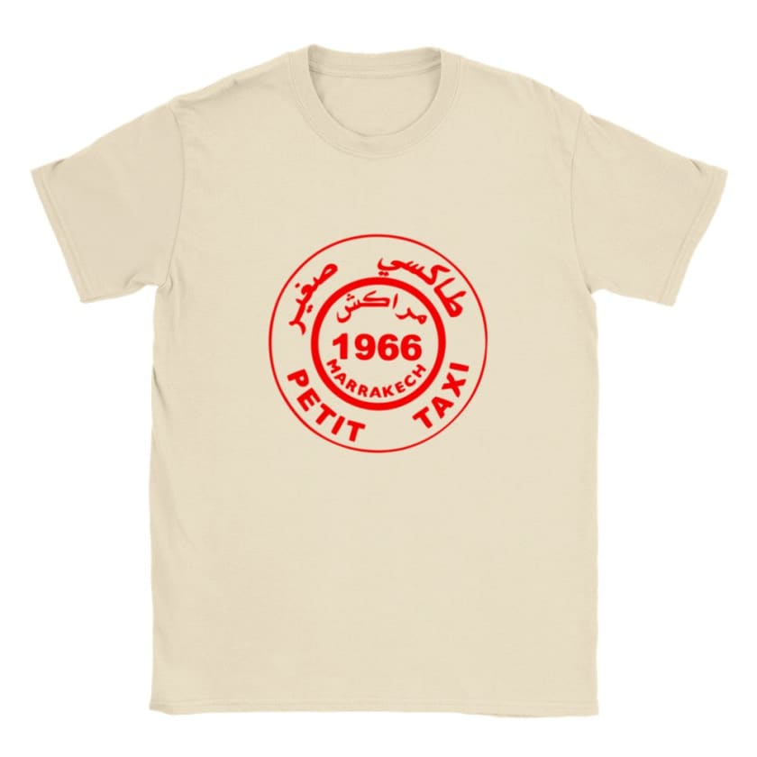 T-shirt petit taxi Marrakech Maroc - Naturel / S - Print 