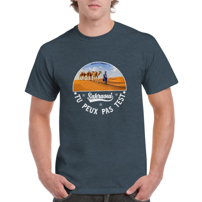 T-shirt Sahraoui homme bleu Sahara Maroc | Gelato