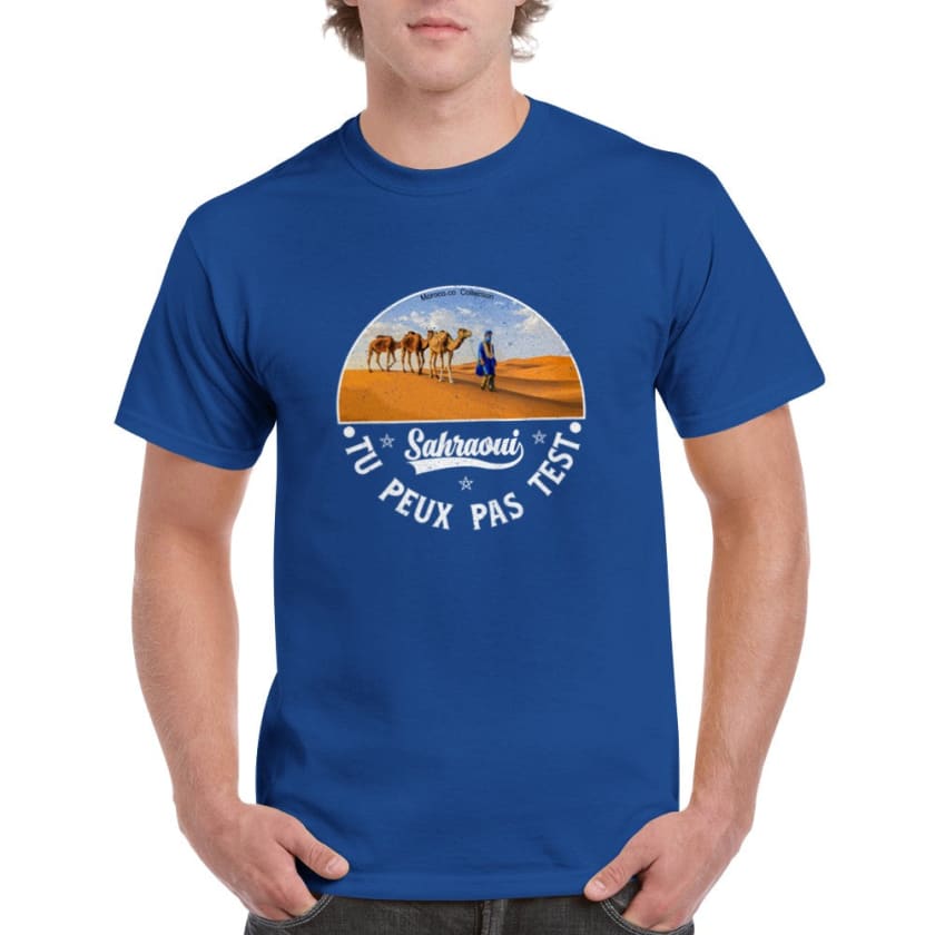 T-shirt Sahraoui homme bleu Sahara Maroc | Gelato