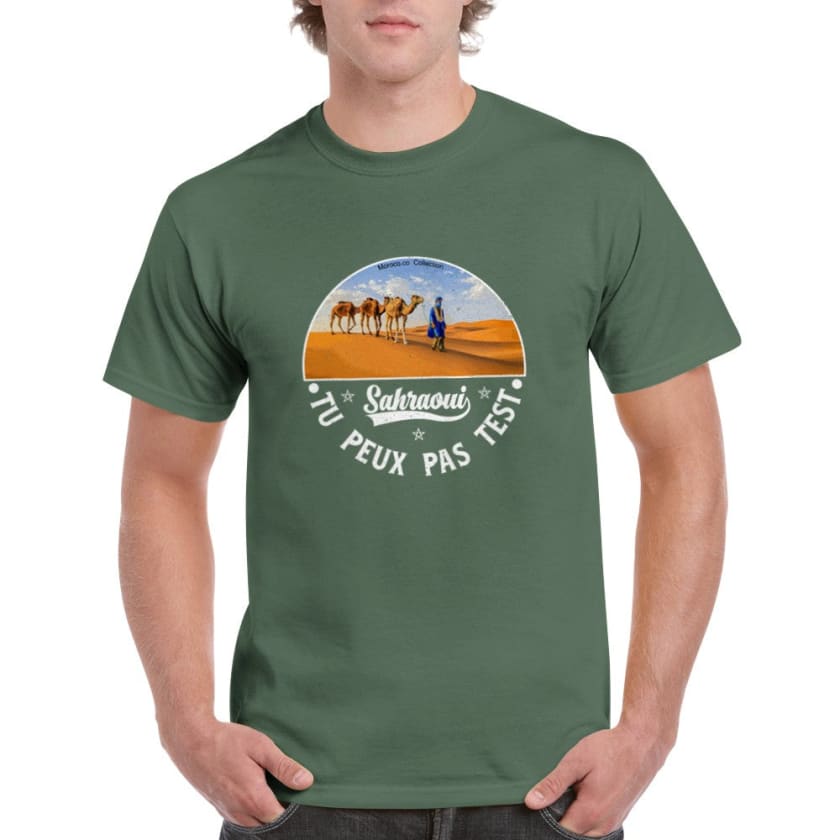 T-shirt Sahraoui homme bleu Sahara Maroc | Gelato