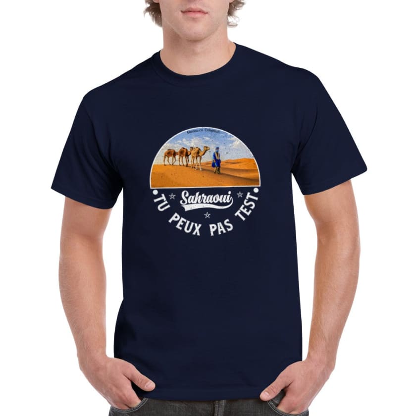 T-shirt Sahraoui homme bleu Sahara Maroc | Gelato