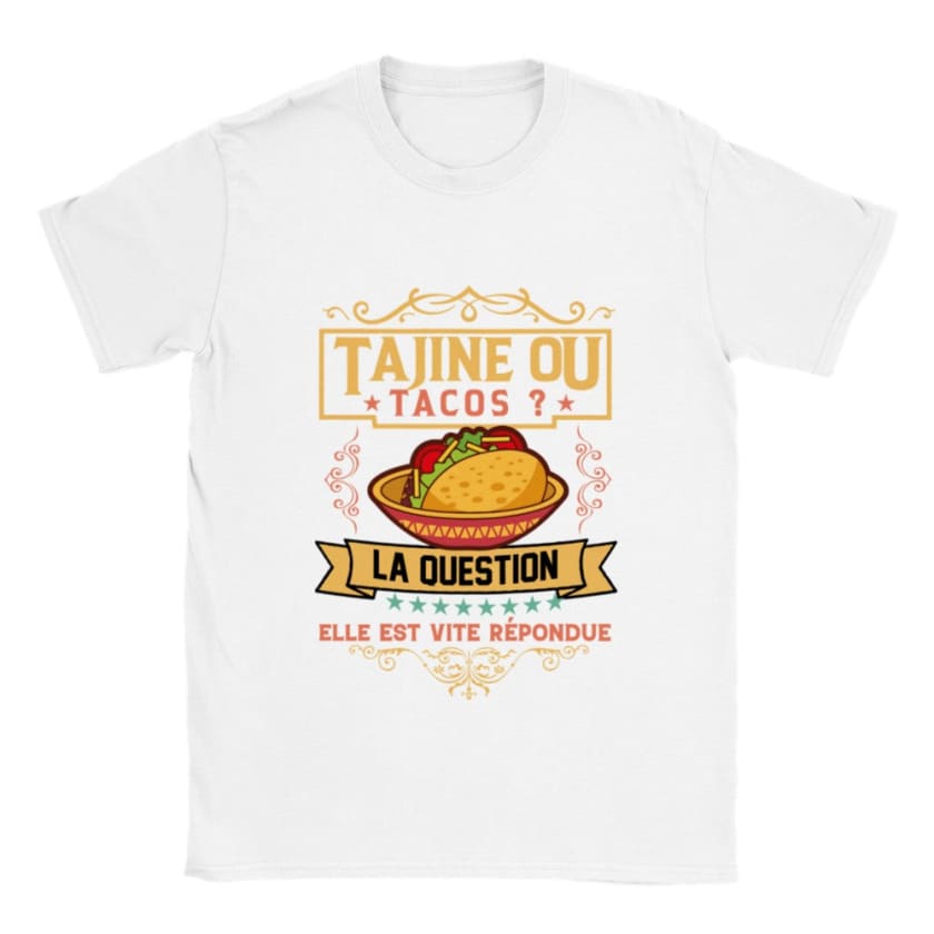 T-shirt Tajine ou Tacos? - Blanc / S - Print Material