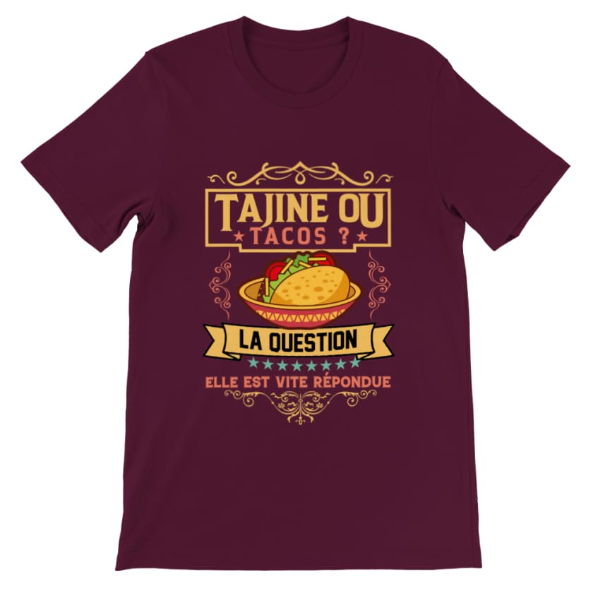 T-shirt Tajine ou tacos - Maroon / S - Print Material