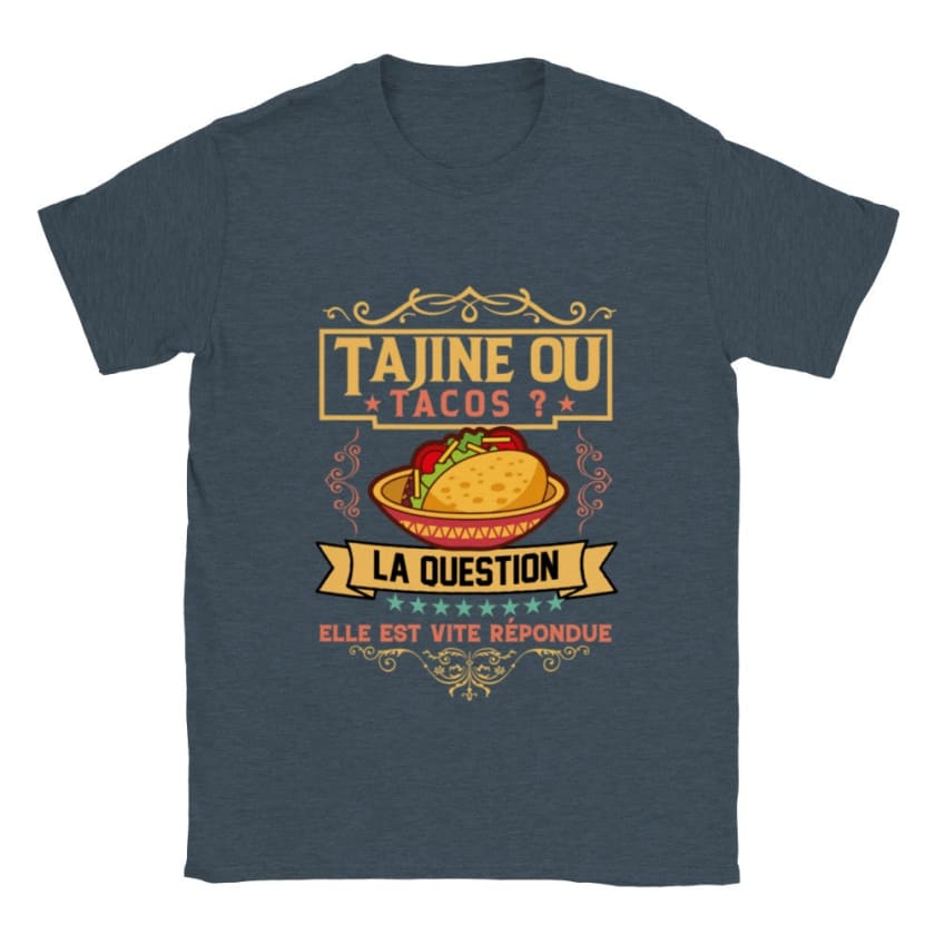 T-shirt Tajine ou Tacos? - dark heather / S - Print Material