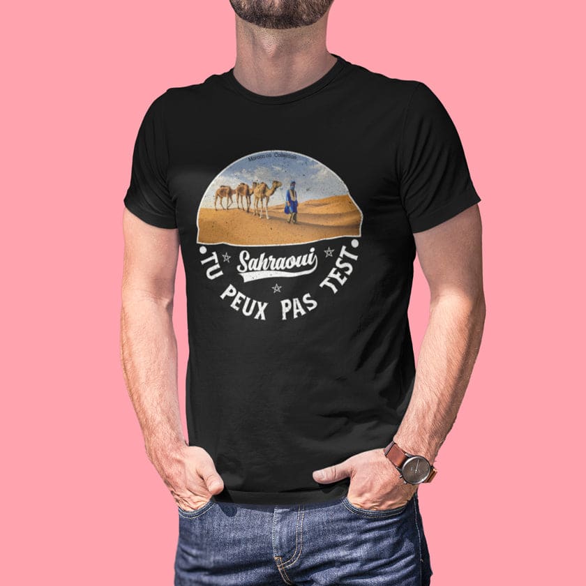 T-shirt Touareg Sahraoui Marocain homme bleu original |