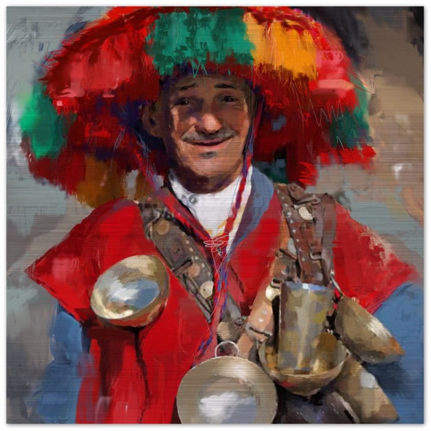 Tableau Guerrab Maroc Impression en aluminium brossé - 50x50