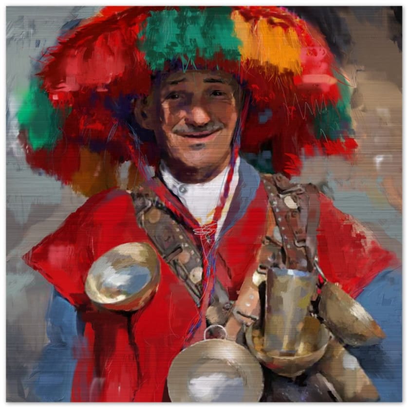 Tableau Guerrab Maroc Impression en aluminium brossé - 30x30