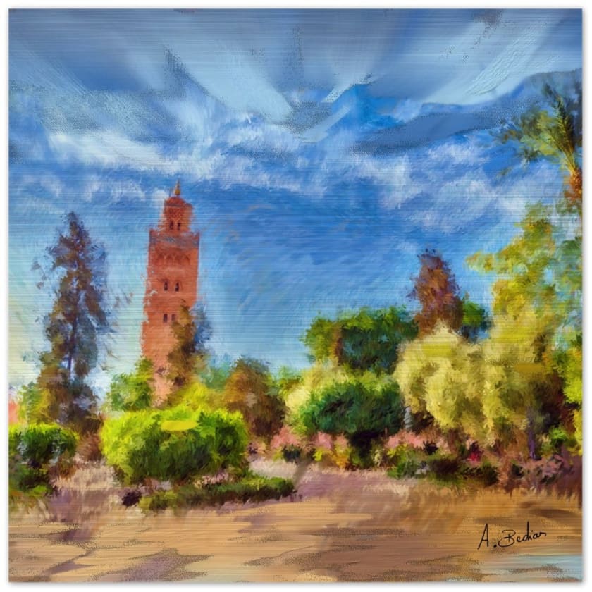 Tableau koutoubia marrakech maroc Impression en aluminium 