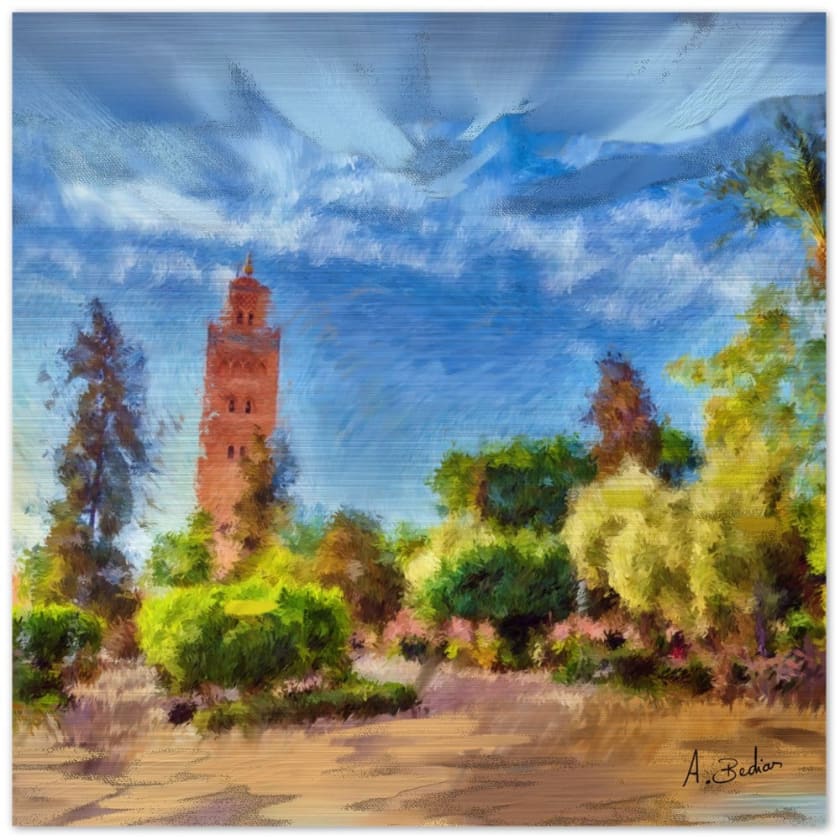 Tableau koutoubia marrakech maroc Impression en aluminium 