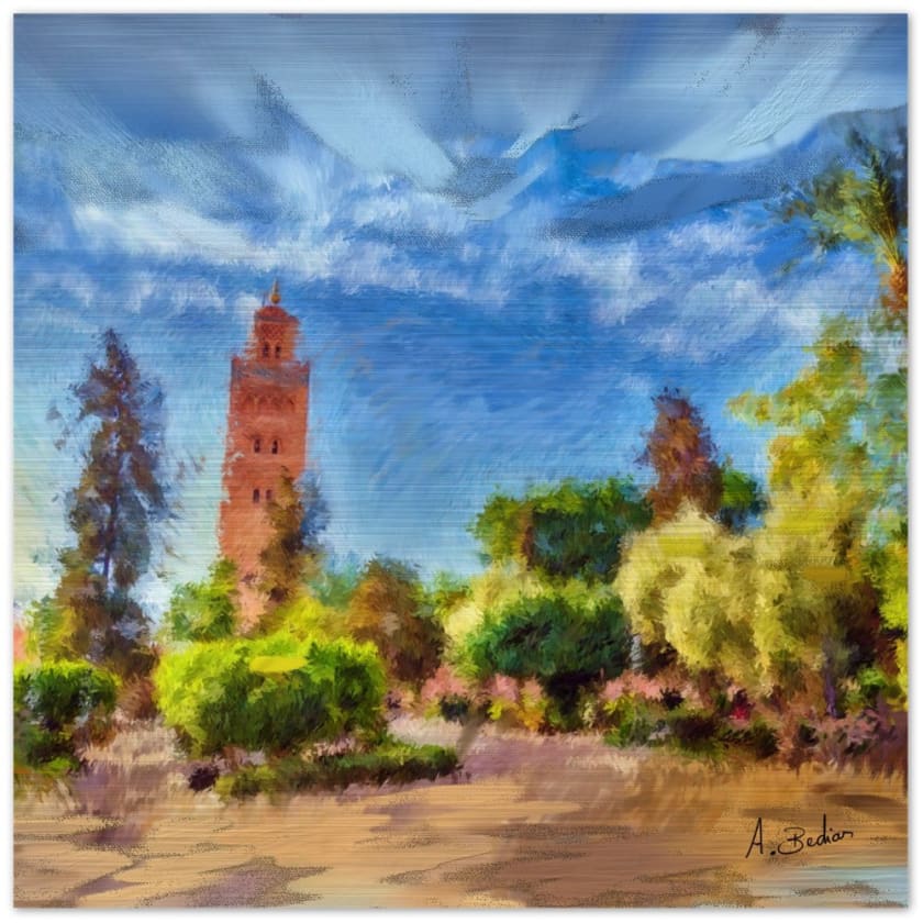 Tableau koutoubia marrakech maroc Impression en aluminium 