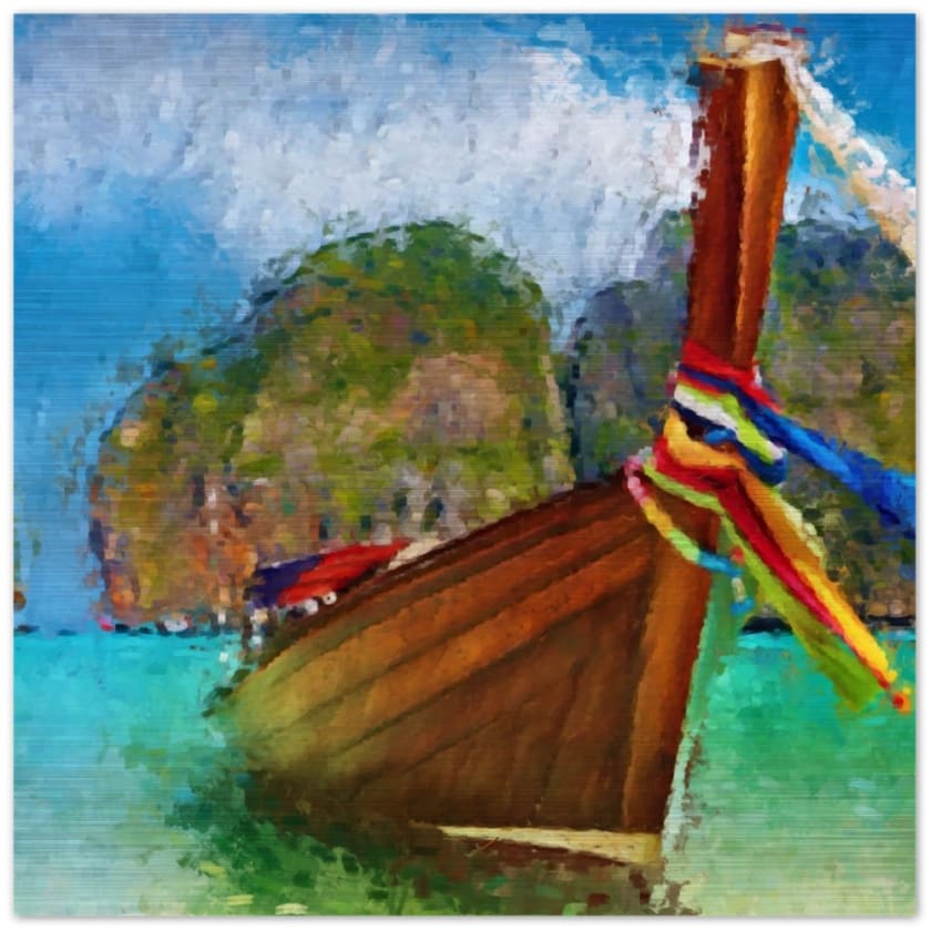 Tableau Marocain Flouka Impression en aluminium brossé - 