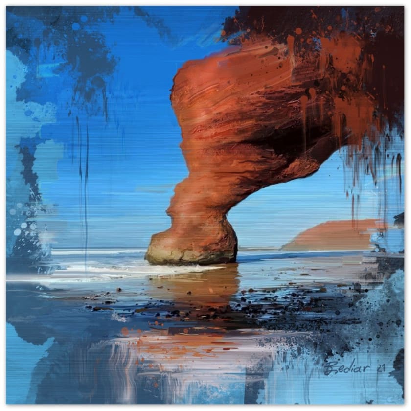 Tableau Marocain Plage rouge Legzira à Sidi Ifni Impression 