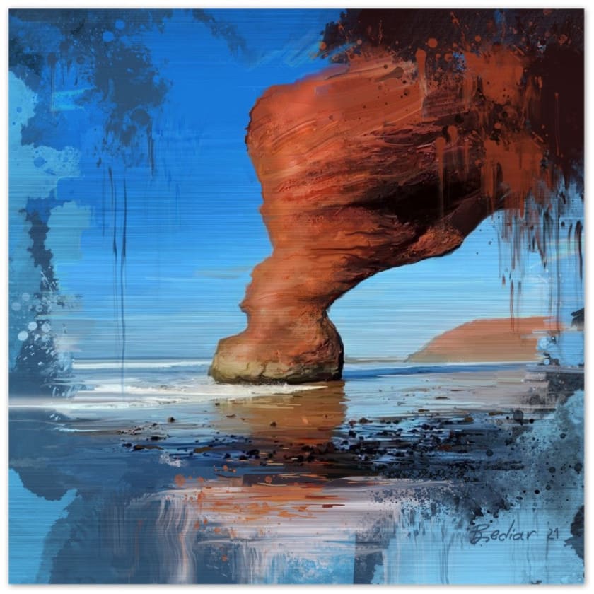 Tableau Marocain Plage rouge Legzira à Sidi Ifni Impression 