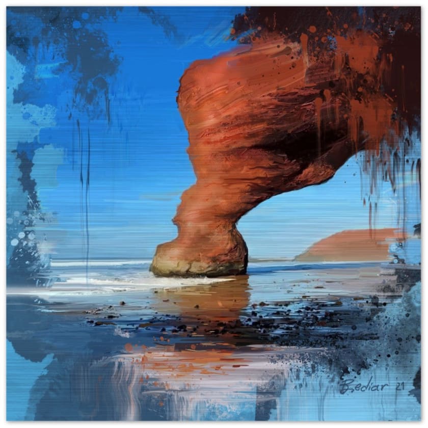 Tableau Marocain Plage rouge Legzira à Sidi Ifni Impression 