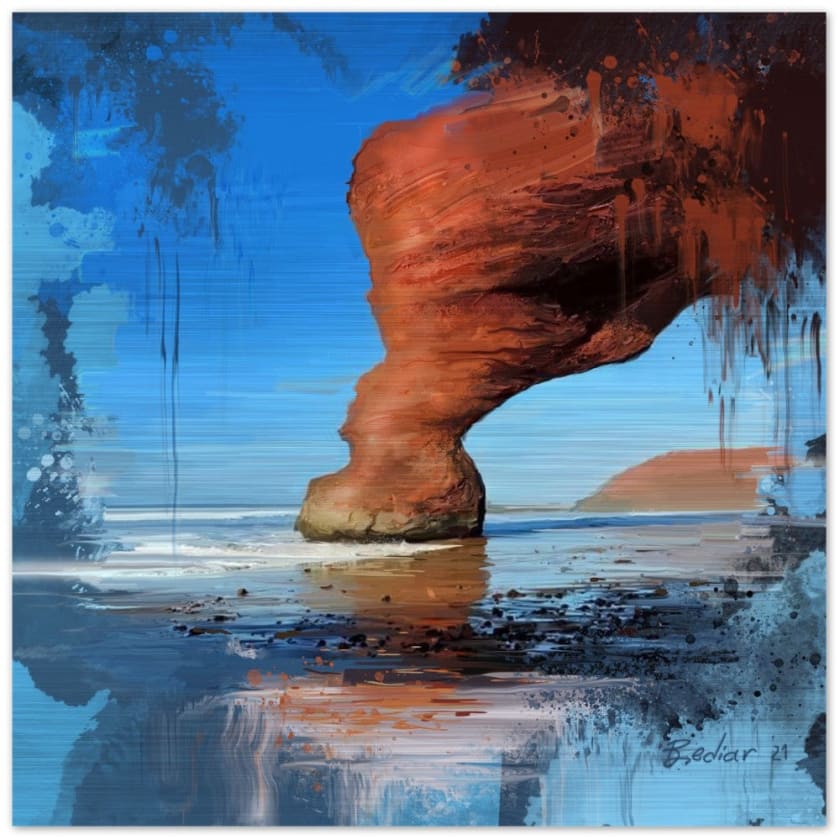 Tableau Marocain Plage rouge Legzira à Sidi Ifni Impression 