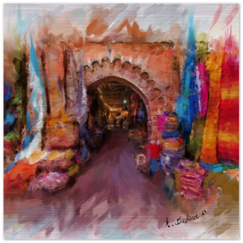 Tableau Medina Marrakech Impression en aluminium brossé - 
