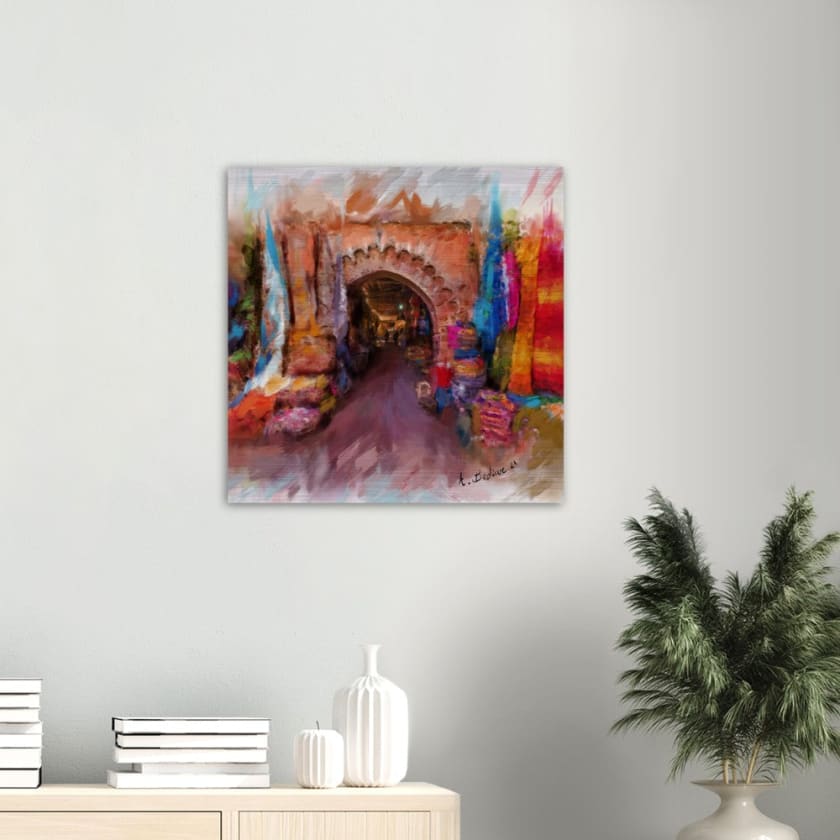 Tableau Medina Marrakech Impression en aluminium brossé - 