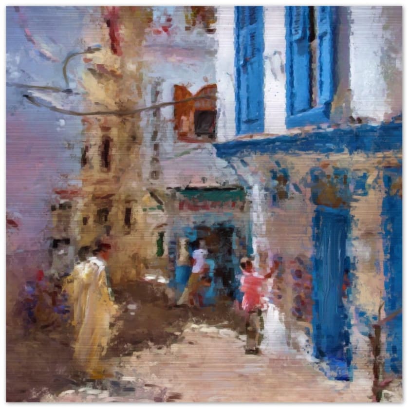 Tableau medina Tanger Maroc Impression en aluminium brossé -