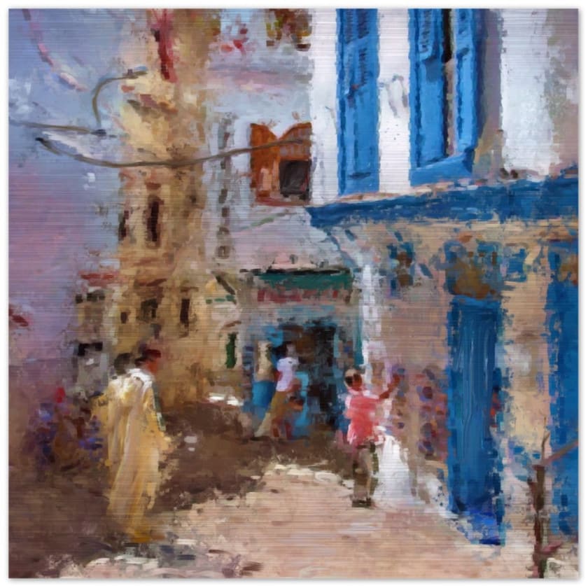 Tableau medina Tanger Maroc Impression en aluminium brossé -