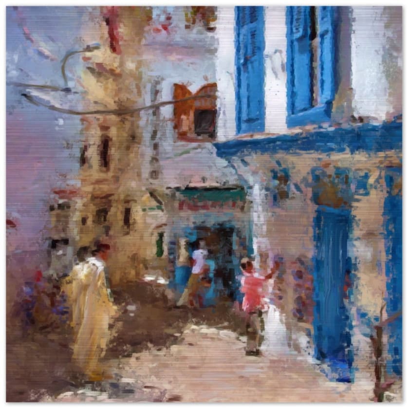 Tableau medina Tanger Maroc Impression en aluminium brossé -
