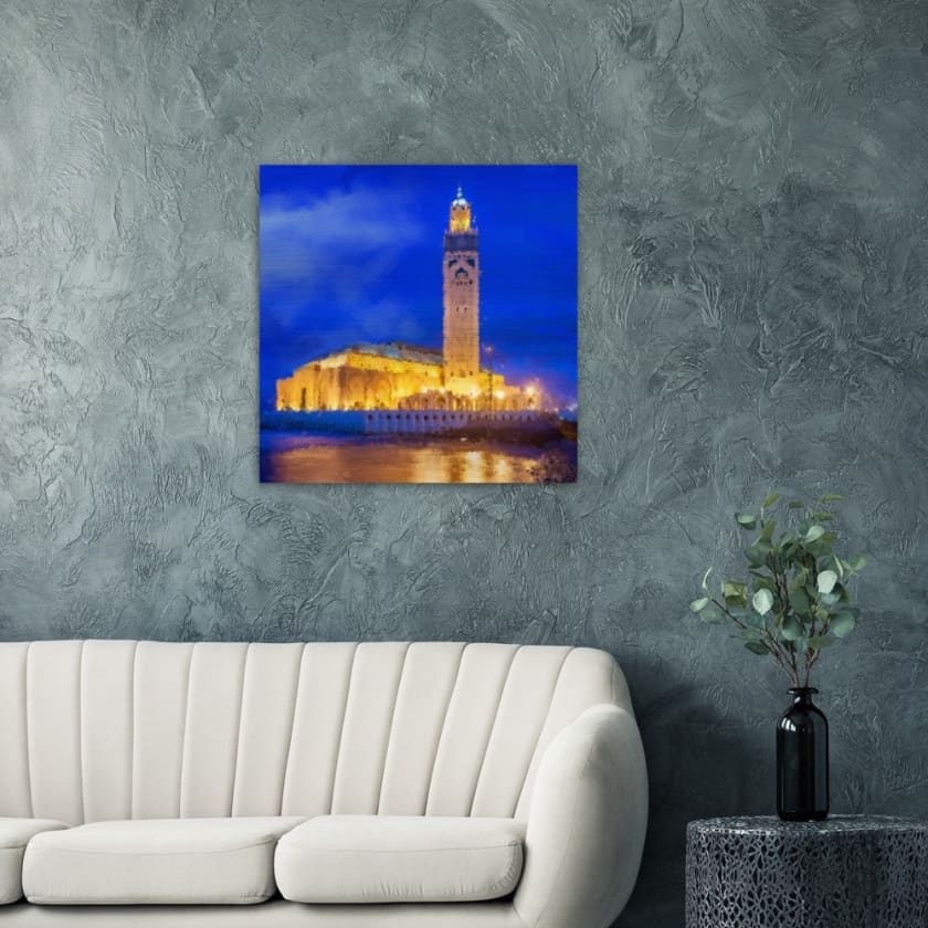 Tableau Mosquée Hassan 2 Casa blanca Impression en aluminium